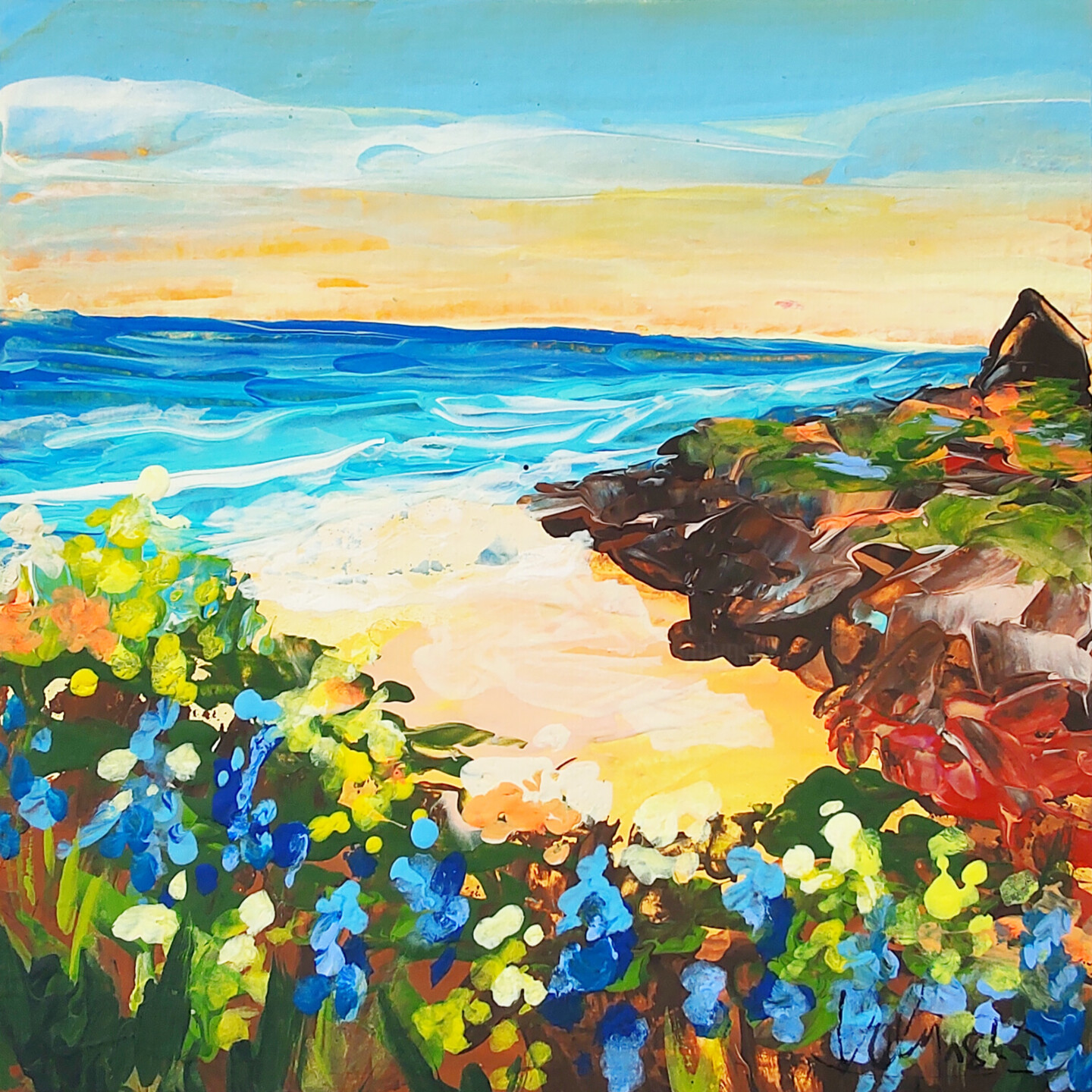 Natalya Volynska - Seascape Painting Acrylic Original Artwork Landscape