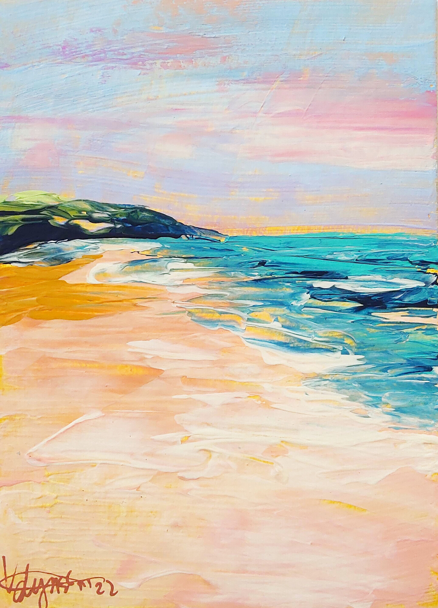 Natalya Volynska - Seascape Sunset Painting Acrylic Original Artwork