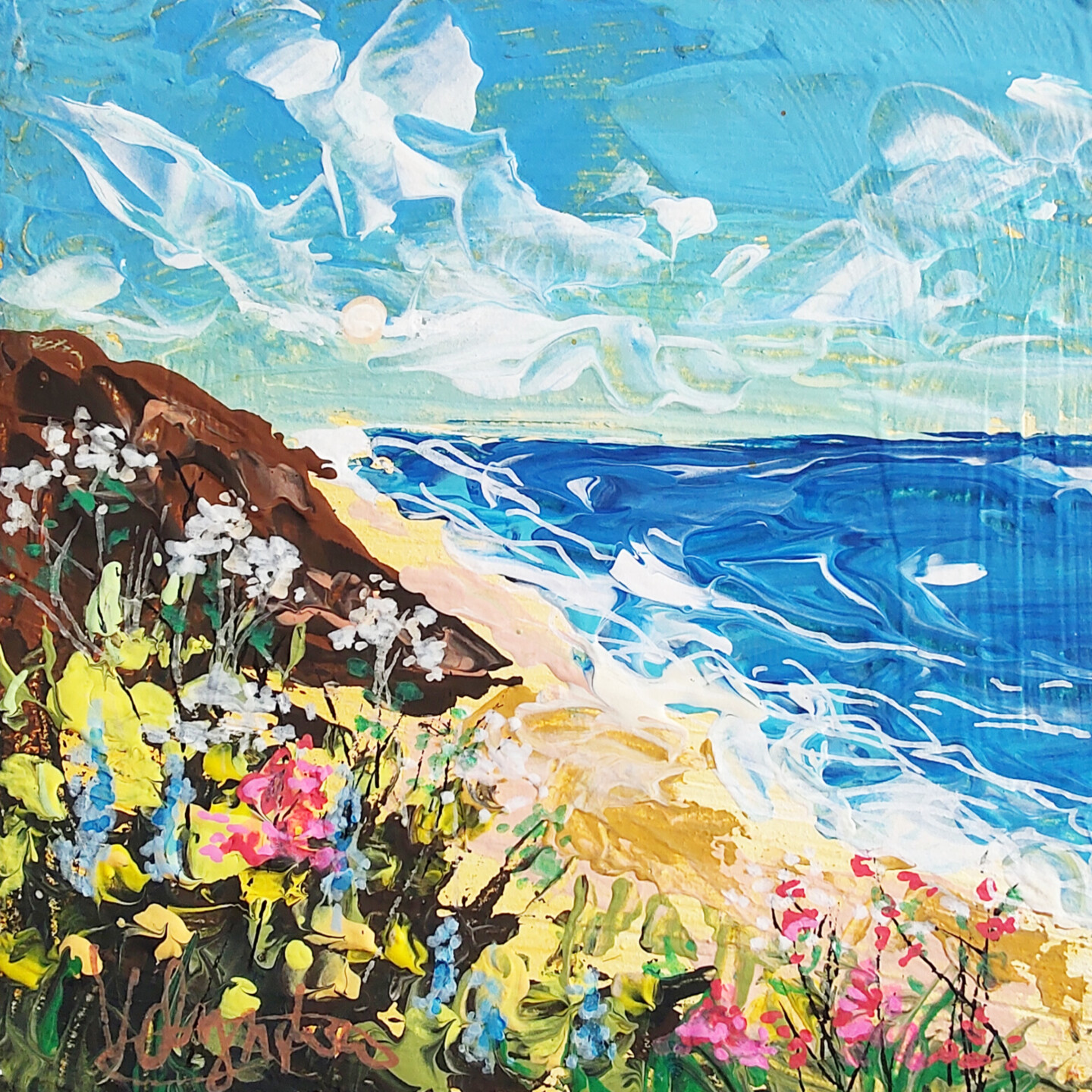 Natalya Volynska - Seascape Sunset Painting Modern Original Painting