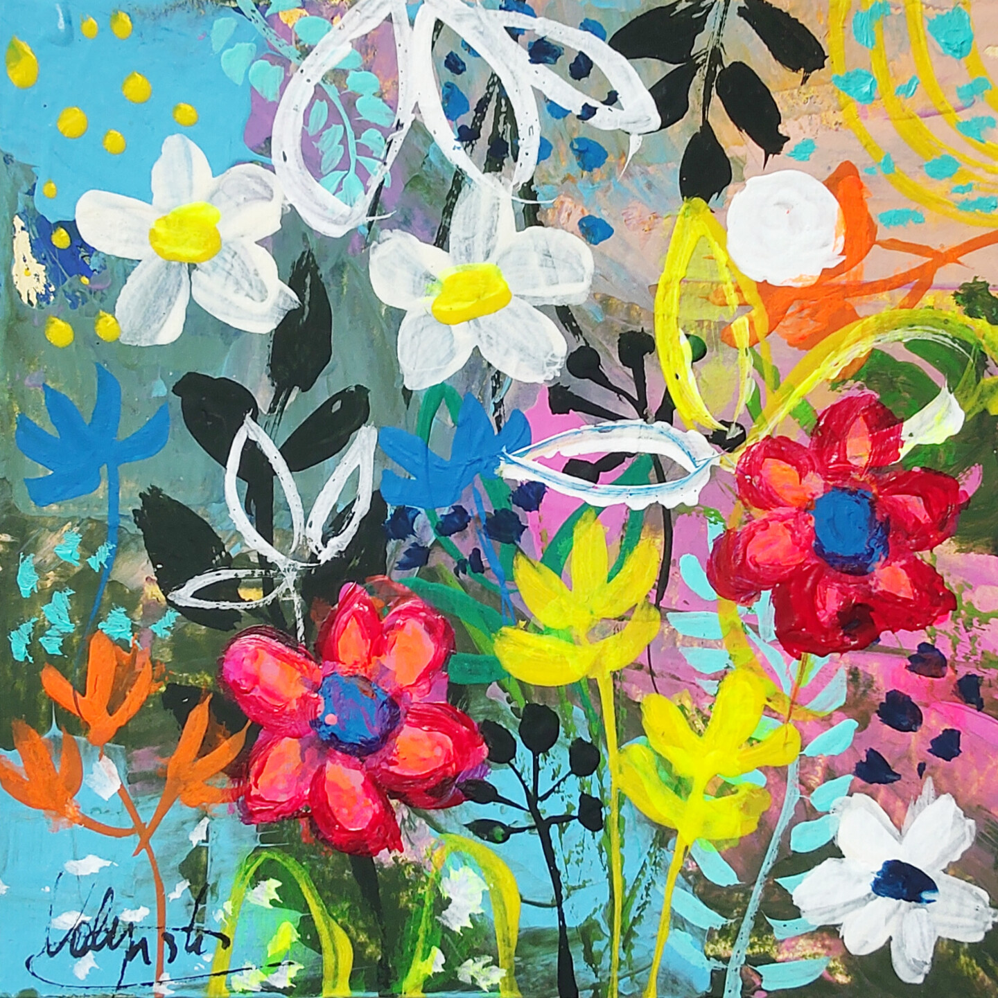 Natalya Volynska - Flowers Meadow original painting