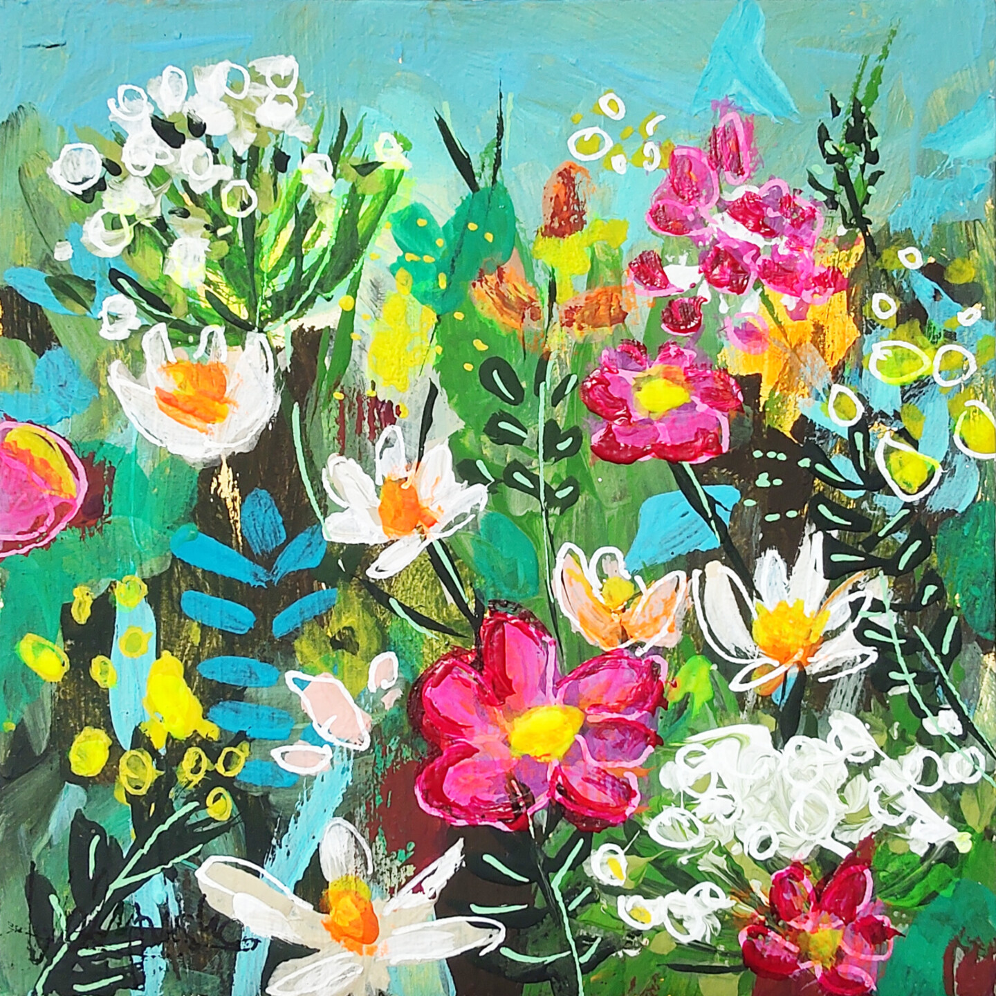 Natalya Volynska - Flowers Meadow Mini Wall Art