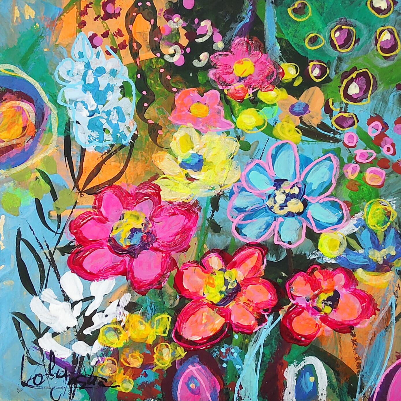 Natalya Volynska - Flowers abstract miniature wall art