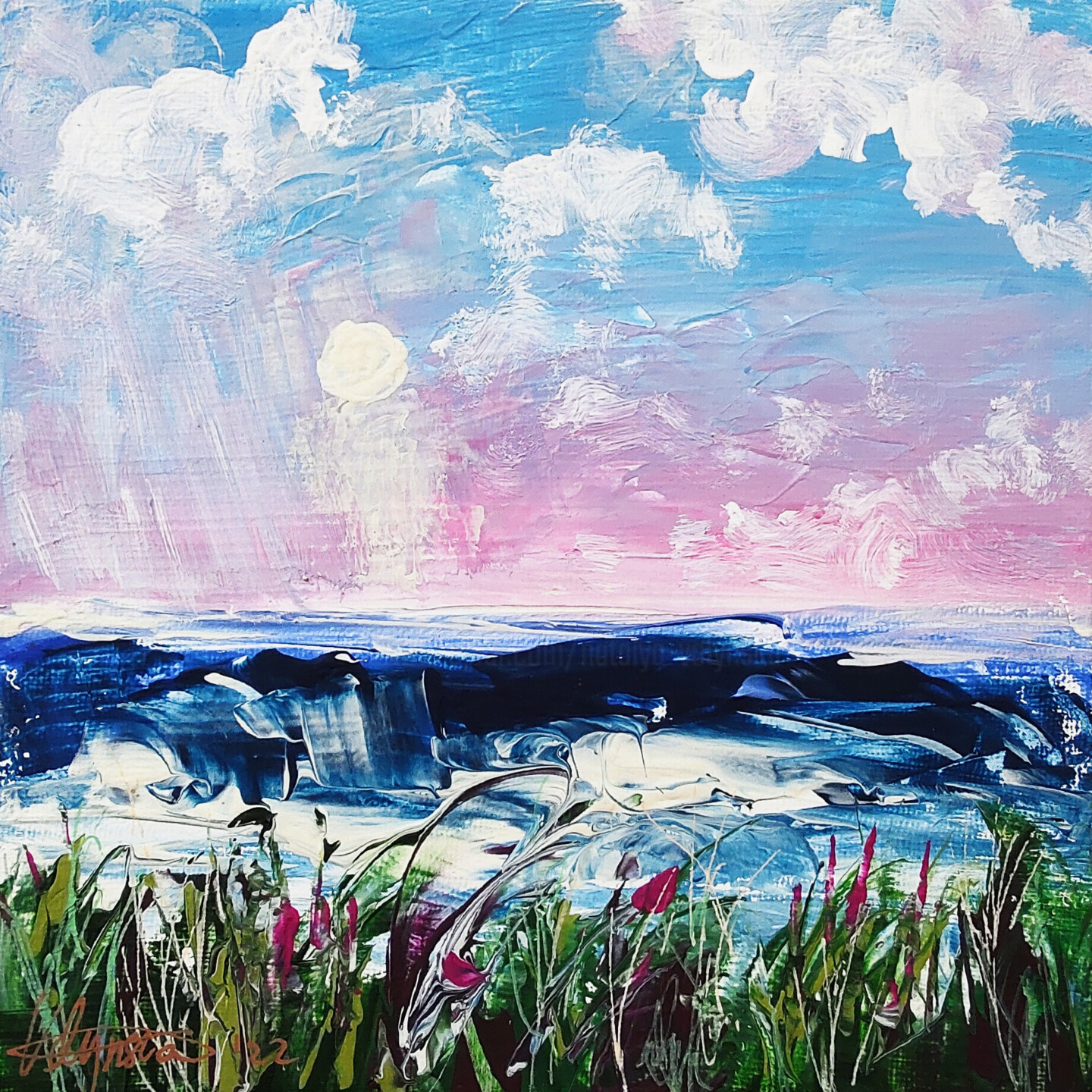 Natalya Volynska - Seascape Waves Painting Modern Original