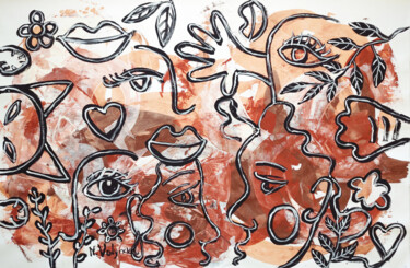 Faces Modern Artwork Abstract Original Painting