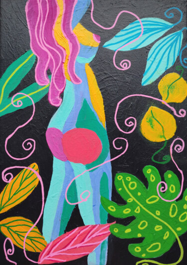 Woman Act Colorful Original Painting Modern