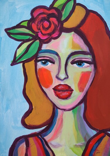 Date Mood Original Painting Woman Face Abstract Artwork Mode