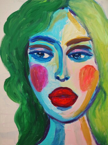 Mallorca Girl Original Painting Woman Face Wall Art