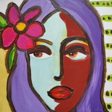 Woman with Flower Canvas original painting